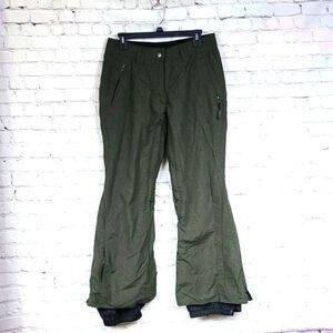 Women's Ski Pants Core Powder Room Green Embossed Snowboard 5000mm Ride Harder